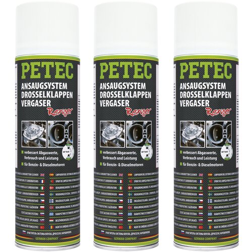 3x PETEC Ansaugsystem Drosselklappen & Vergaserreiniger 500 ml 72