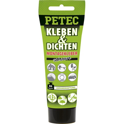 PETEC Kleben & Dichten Montagekleber Elastisch Schwarz 80 ml 94270